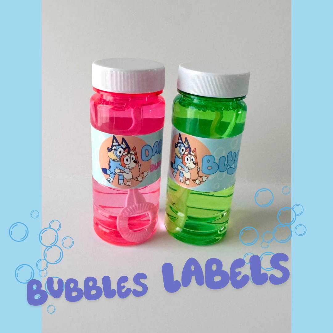 Bubbles labels Waterproof 8 count