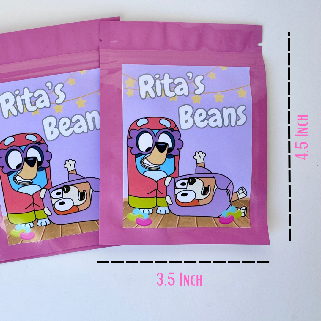 Ritas Beans favors bags