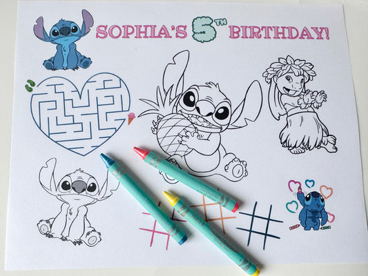 Digital file Coloring Placemat Digital Download, Coloring Page