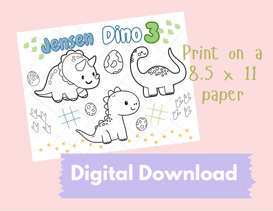 Digital File Coloring Placemat Digital Download, Coloring Page