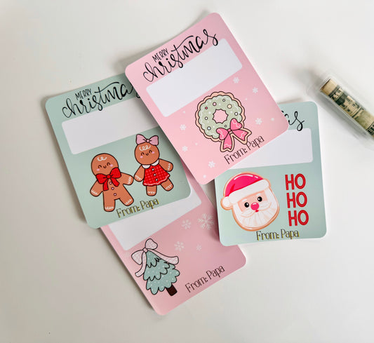 *Digital File Christmas Money Card Holders,Digital Download, Personalized cards