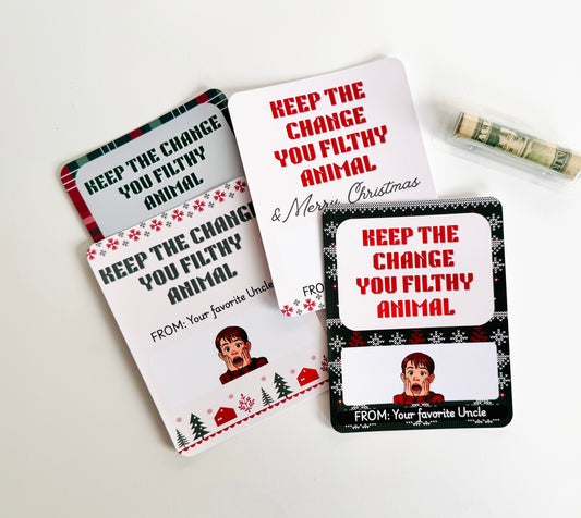 *Set of 4 Personalized Money holders cards. Keep the change your filthy an…