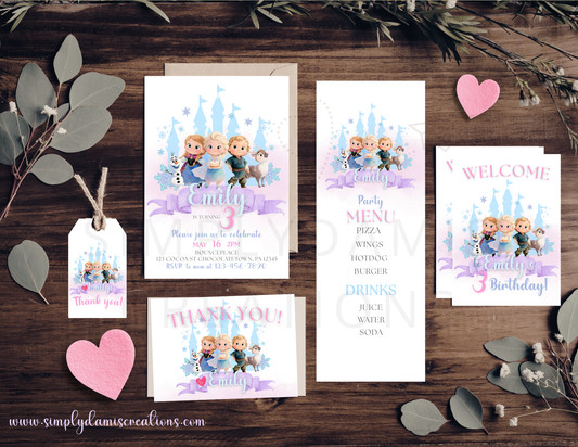 *Digital file Frozen Birthday, Birthday Digital Download, Personalized party, plantillas.