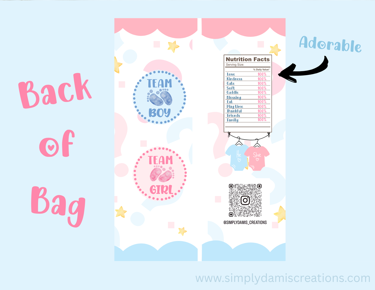 Gender Reveal Personalized Chip Bags (12 Bags)