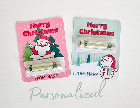 *Digital File Christmas Money Card Holders,Digital Download, Personalized cards