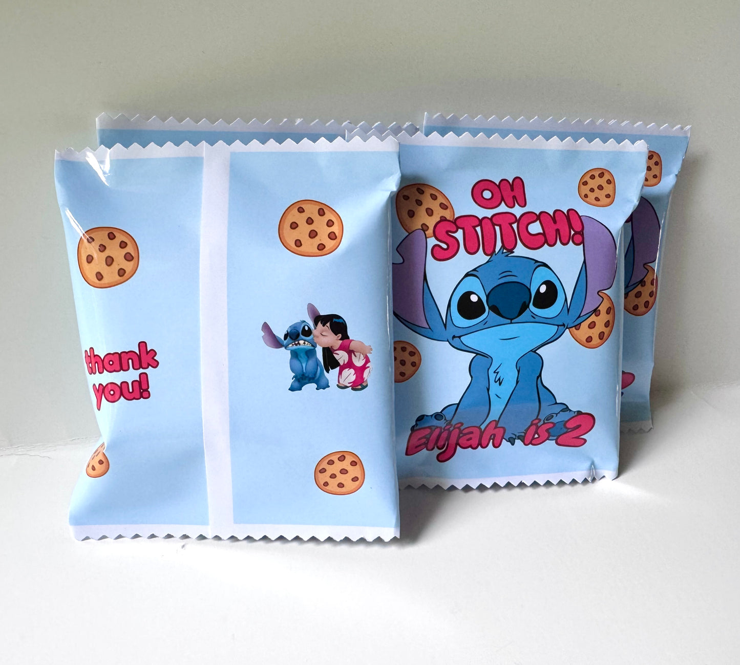 12 Personalized chocolate chip Cookie Bags