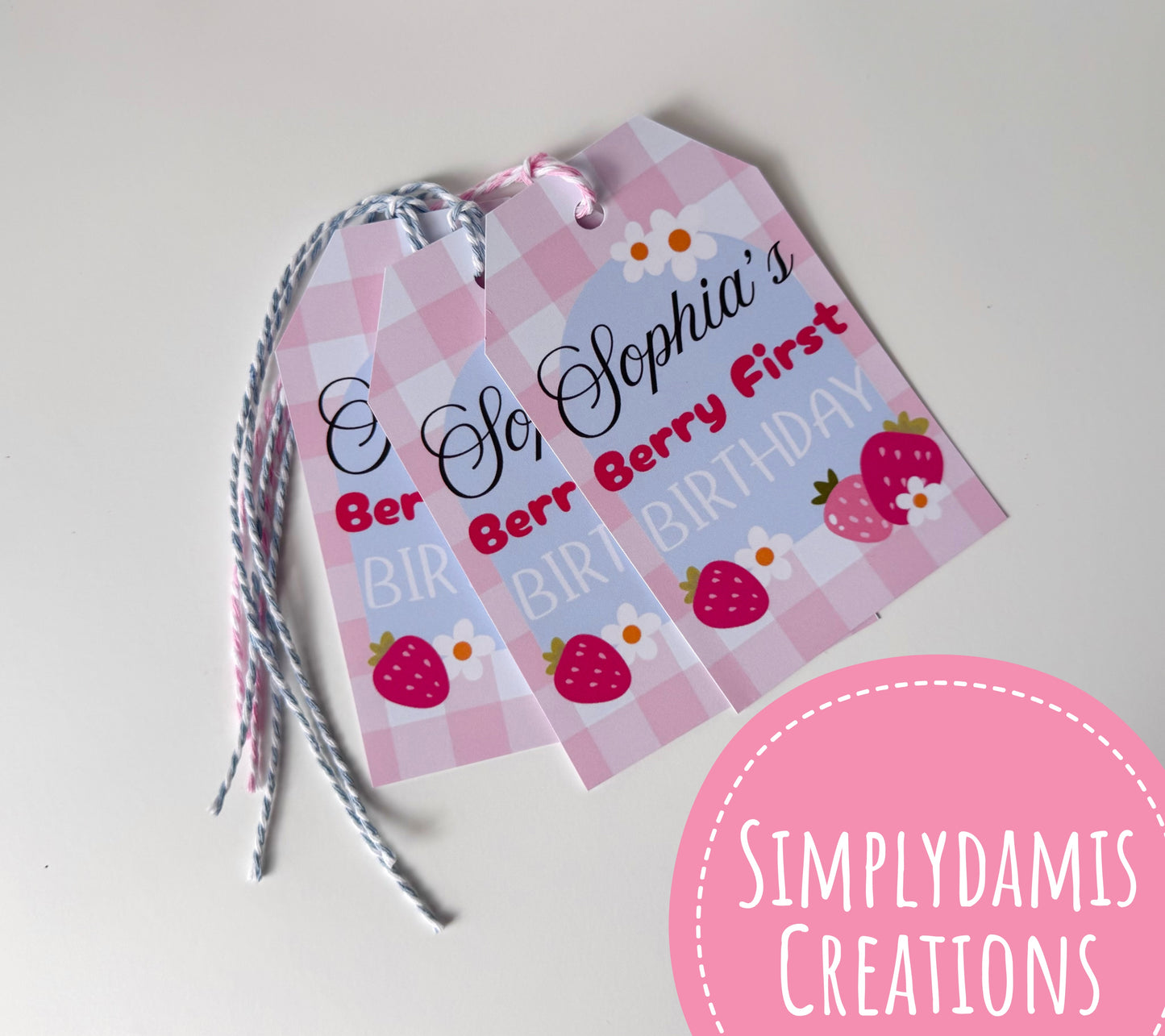 12 Berry First Birthday Tags