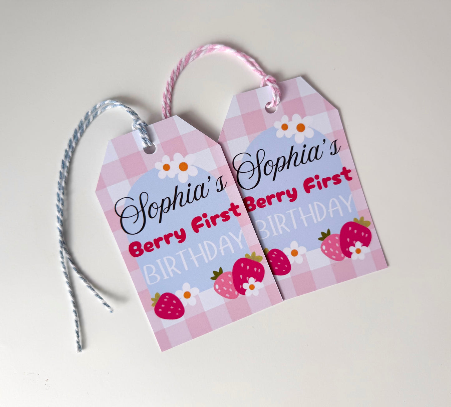 12 Berry First Birthday Tags