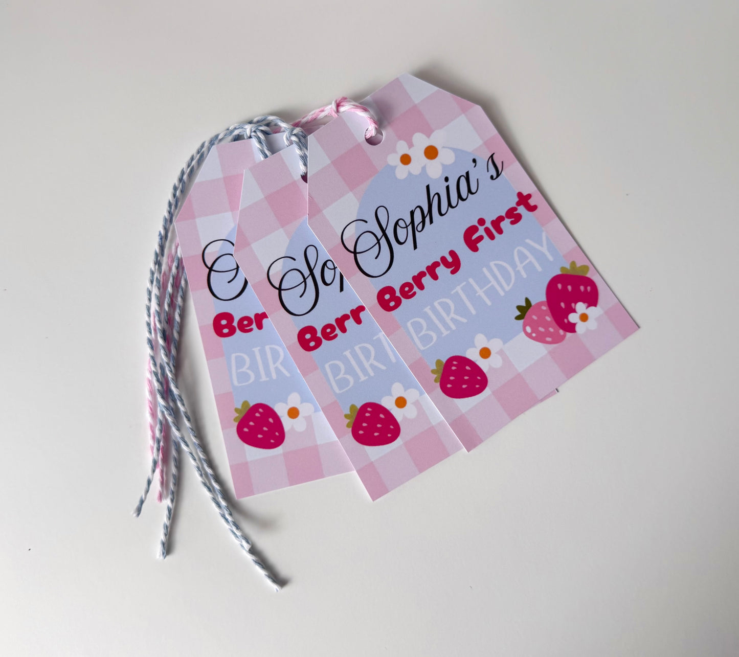 12 Berry First Birthday Tags
