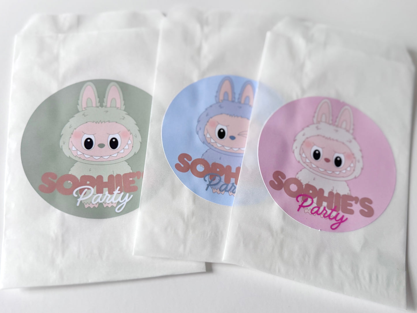 Pink cat Personalized stickers (12 stickers)