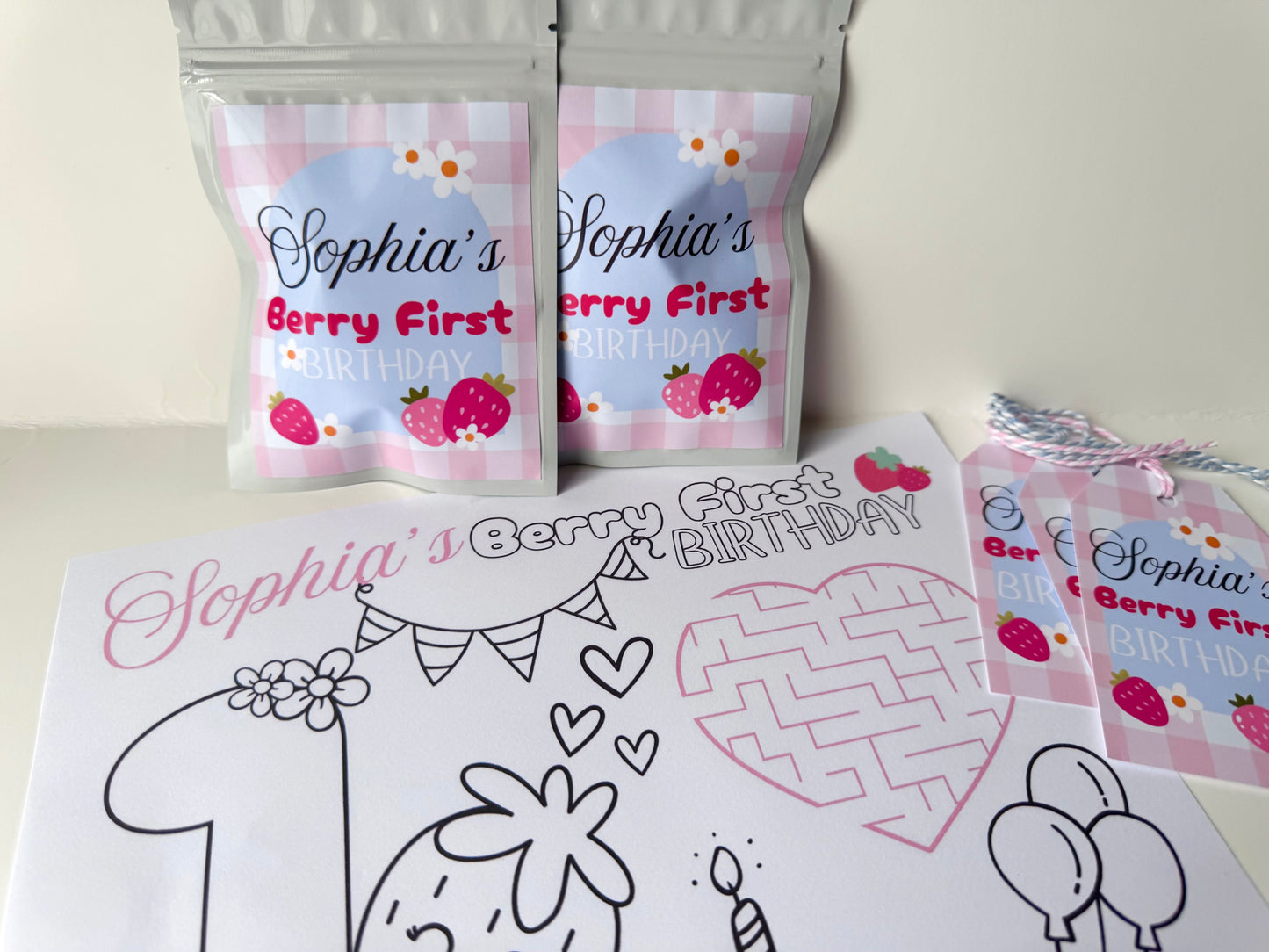 12 Berry First Birthday Tags