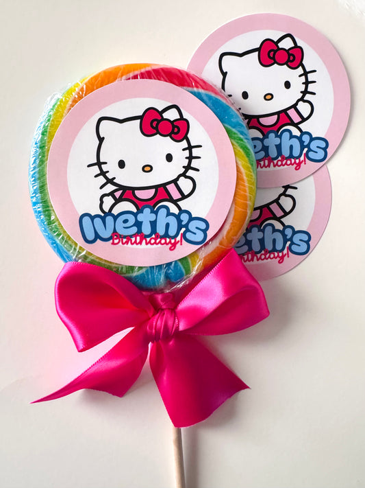 Pink cat Personalized stickers (12 stickers)