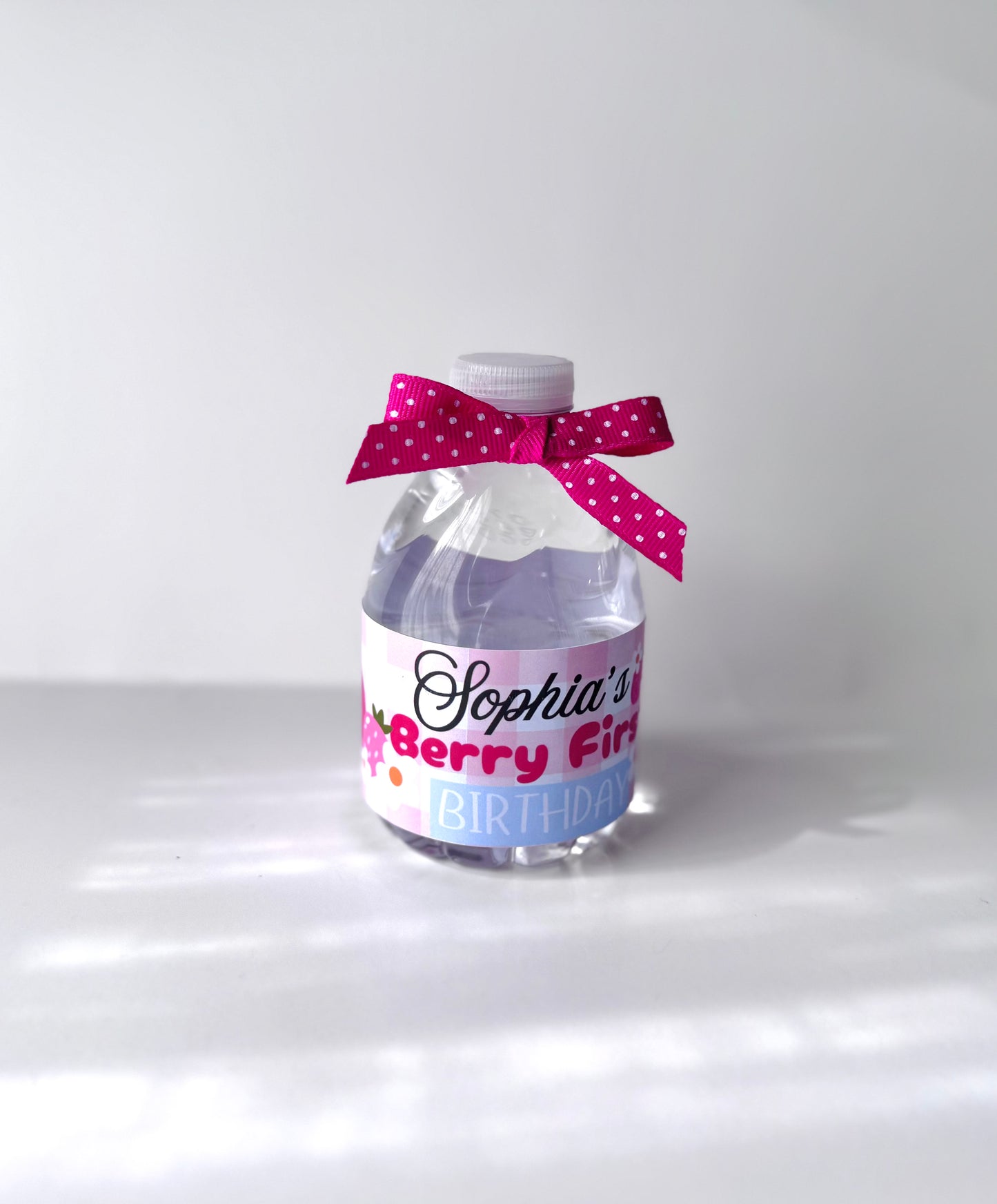 12 Berry First Birthday Water labels