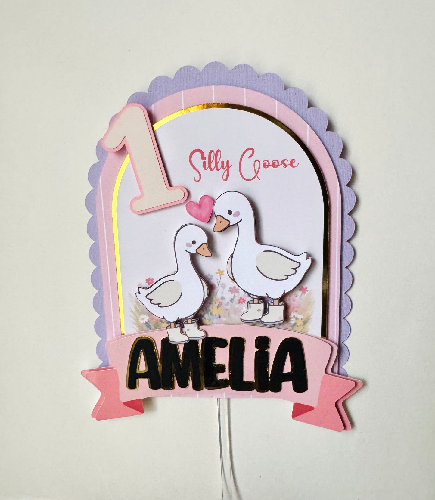 CAKE TOPPER One Silly Goose cake topper