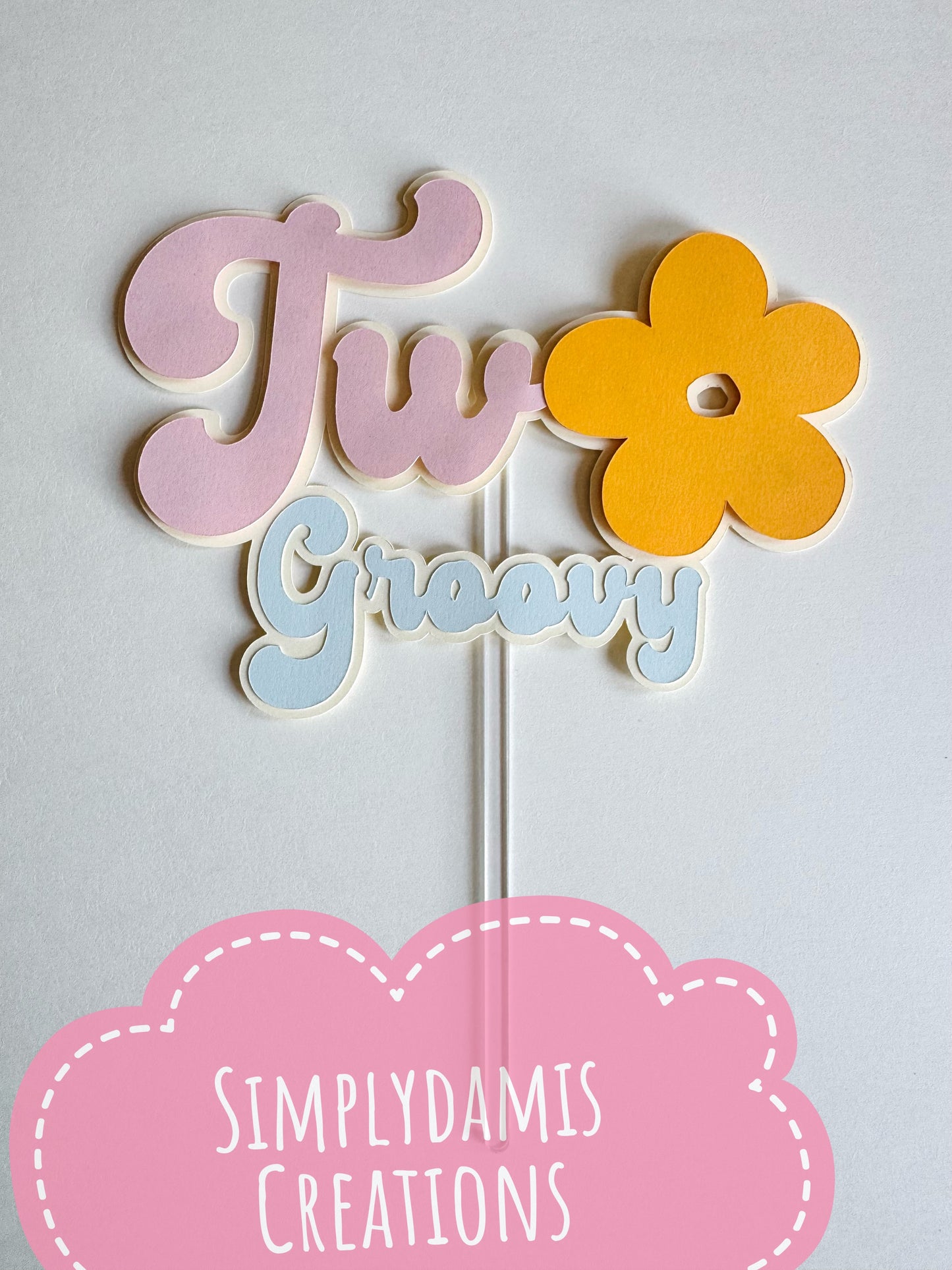 Two groovy Birthday CAKE TOPPER