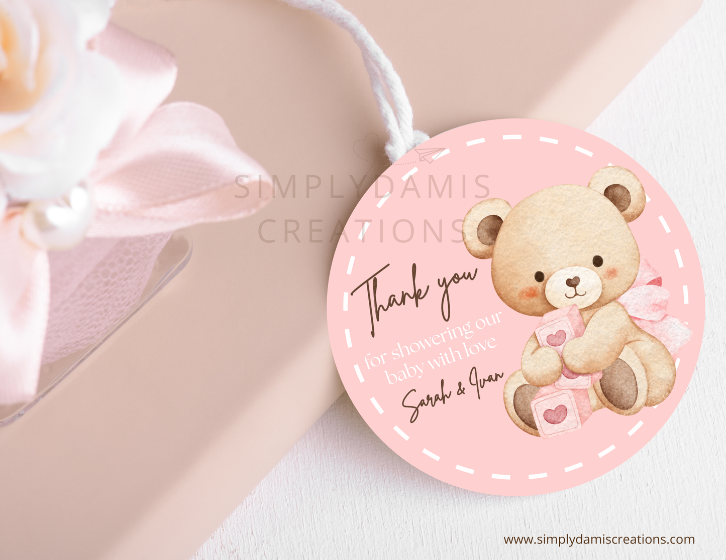Digital file Baby shower Round tags Digital Download, Personalized tags, plantillas.