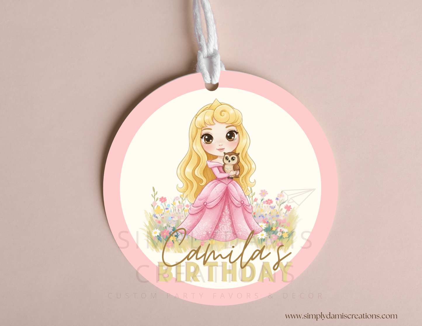 Digital file Princess Round tags or stickers Digital Download, Personalized tags, plantillas.