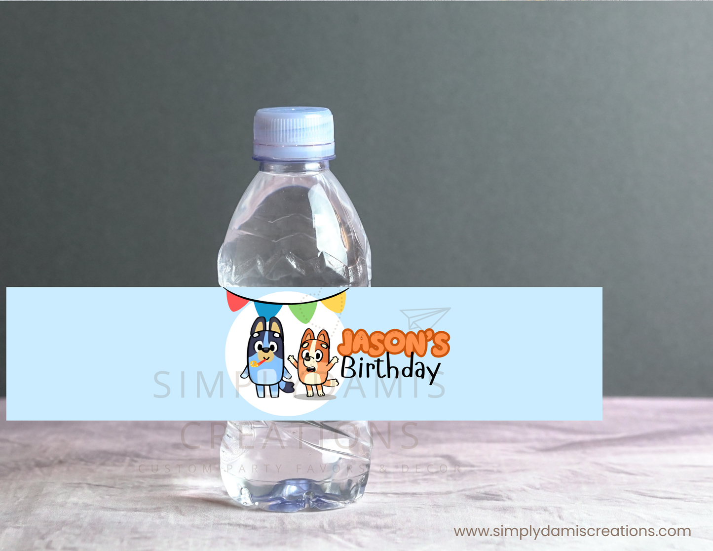 Digital file Blue dog Digital Download, Personalized party, plantillas.