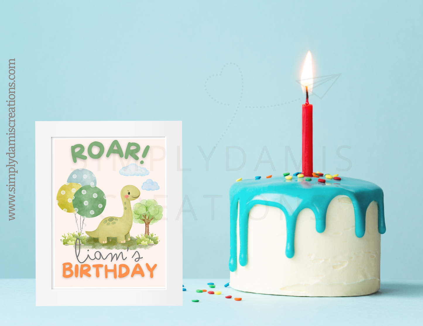 Digital Dinosaurs Birthday, 1st Birthday Digital Download, Personalized party, plantillas.