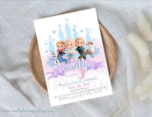 *Digital file Frozen Birthday, Birthday Digital Download, Personalized party, plantillas.