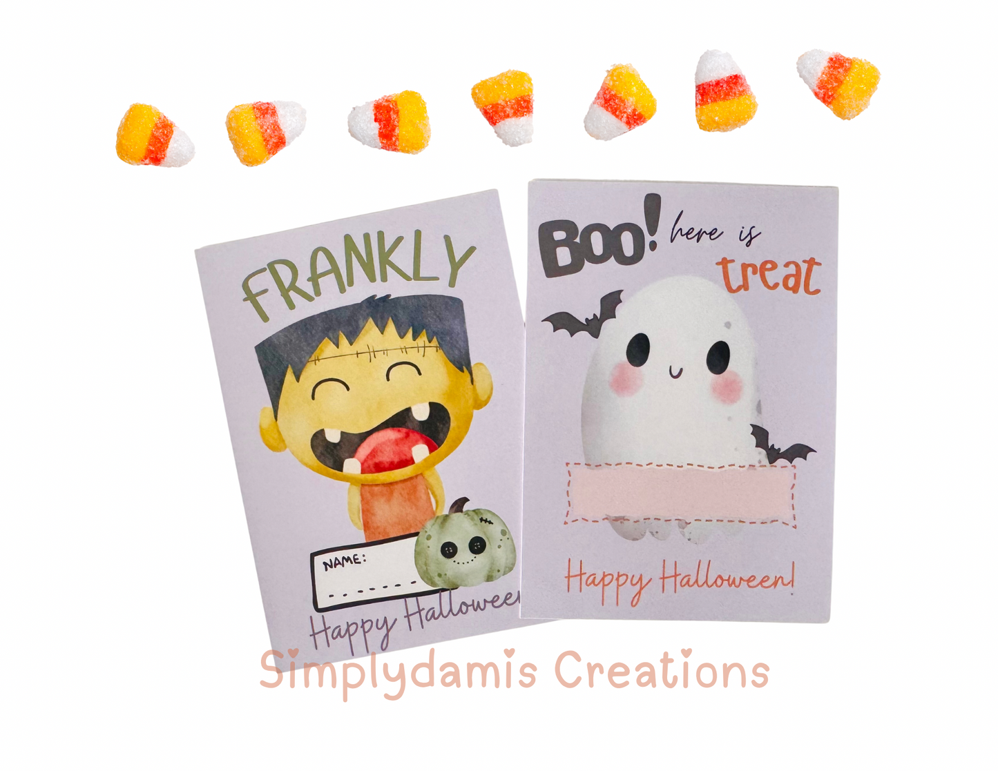 Digital file Halloween Party favors Digital Download, Personalized cards
