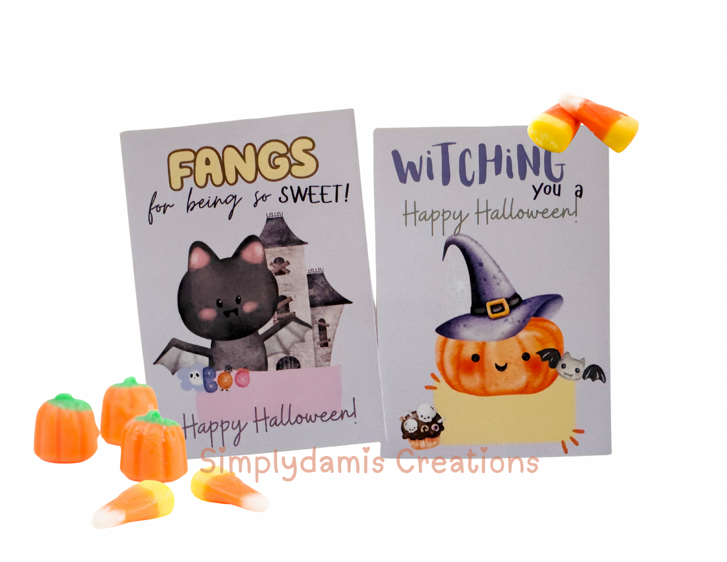 Digital file Halloween Party favors Digital Download, Personalized cards