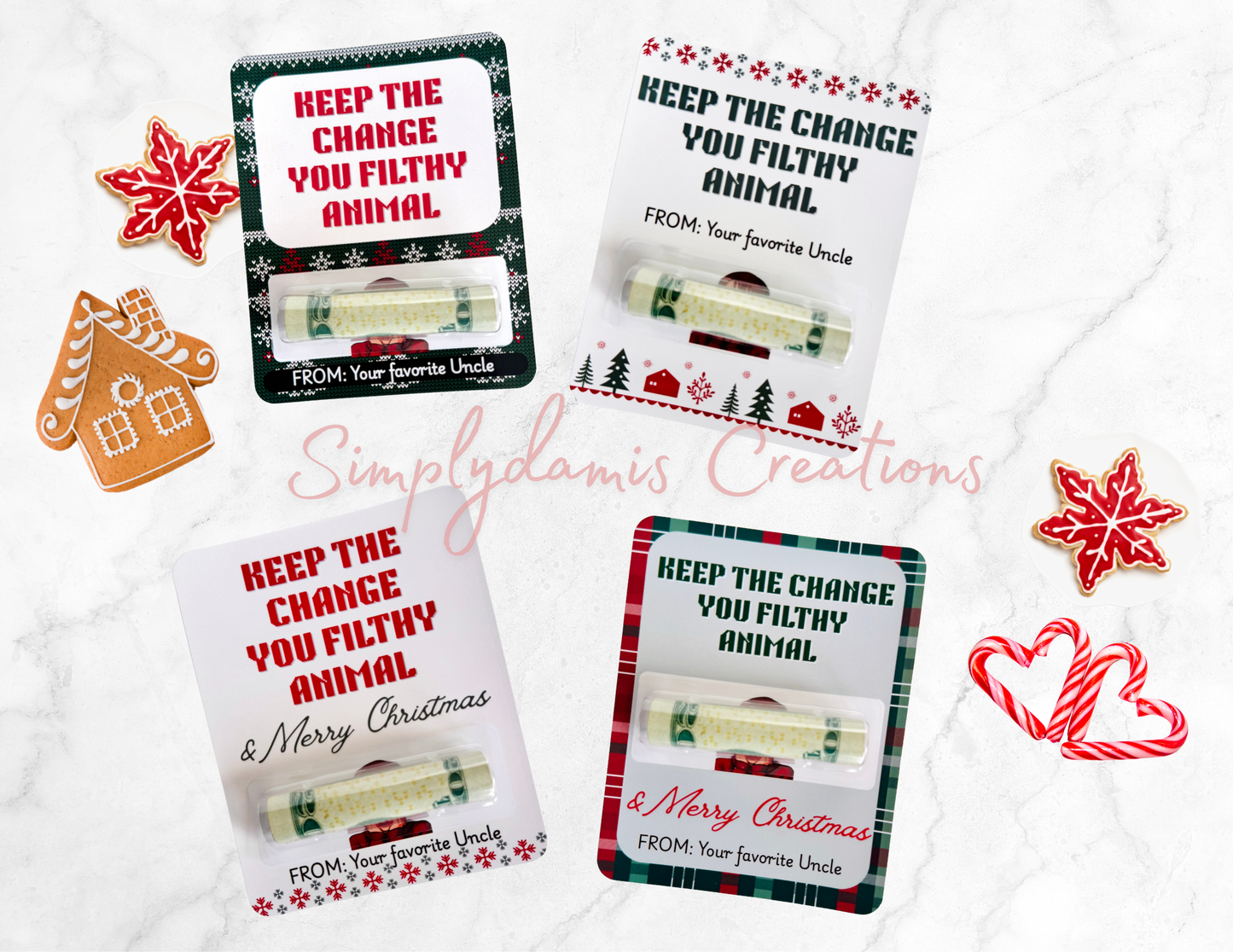 *Set of 4 Personalized Money holders cards. Keep the change your filthy an…