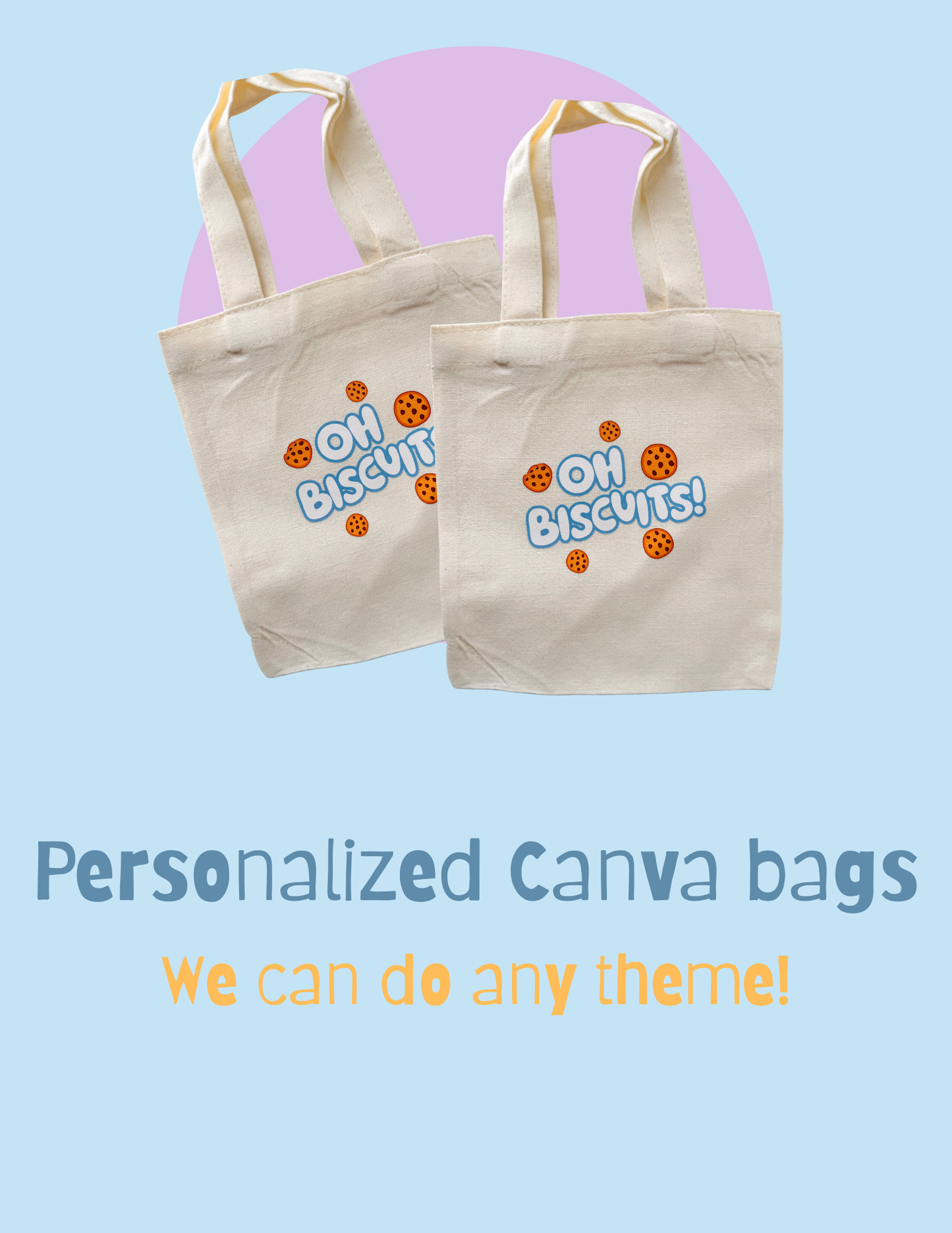 Personalized Canva bags, Birthday bags