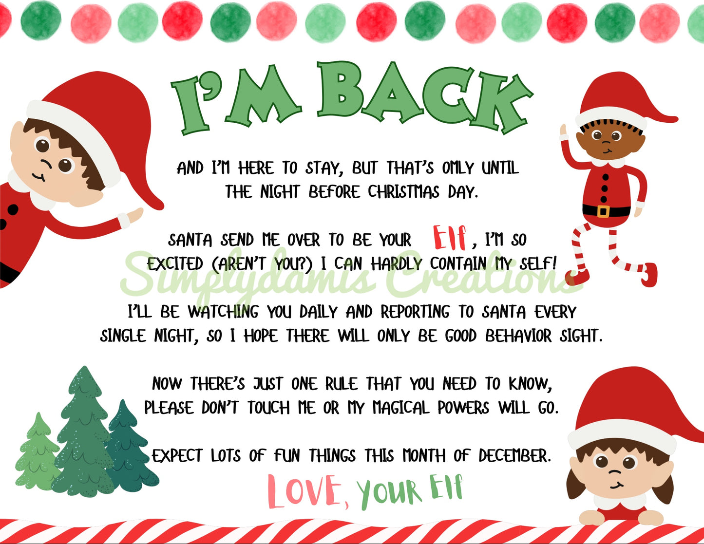 *Digital File ELF letter Holders,Digital Download