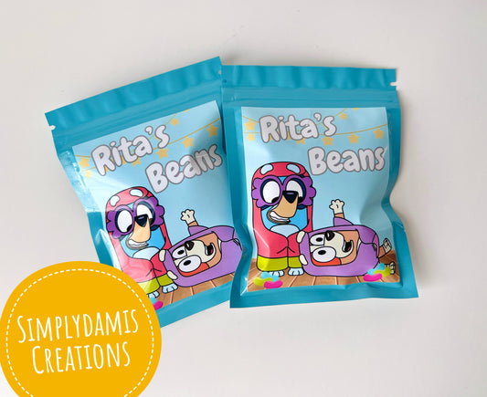 Ritas Beans favors bags
