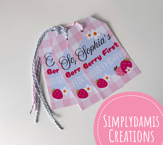12 Berry First Birthday Tags