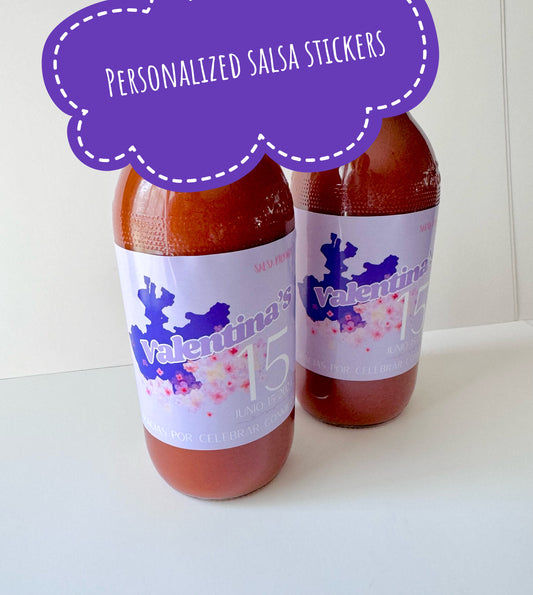 12 Valentina salsa Labels Personalized